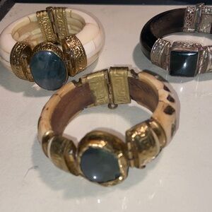 Elegant Gold and Black Women's Bracelet Set